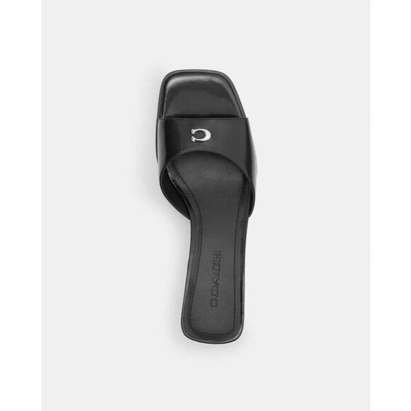 Coach Sculpt C Sandals Women's Black Size 9.5 Designer Open Toe Formal - Picture 2 of 5